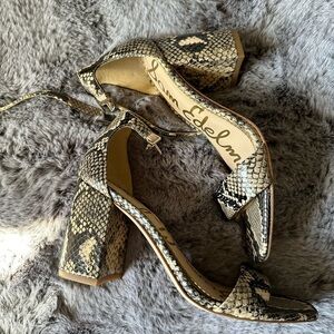 Sam Edelman Daniella Snake Print Leather block heel size 7.5